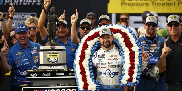 Ricky Stenhouse Jr. Narrowly Wins Thrilling YellaWood 500 At Talladega